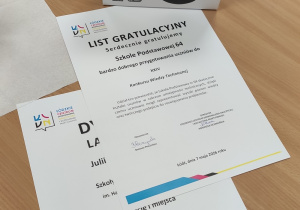 List gratulacyjny dla naszej szkoły