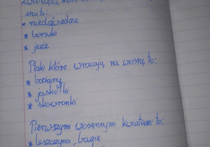 Praca pisarska na temat wiosny