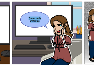Komiks Marty Szamałek z klasy 6d - "Nie udostępniaj swoich zdjęć w Internecie"