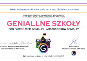 Certfikat Geniallnej Szkoły