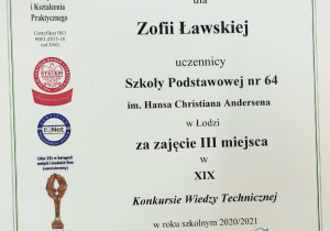 Dyplom Zosi