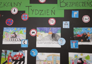 Wystawa prac uczestników świetlicy "Szkolny Tydzień Bezpieczeństwa"