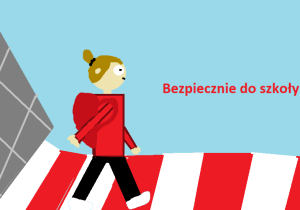 Chłopiec przechodzi po pasach.