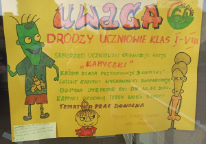 Plakat informujący o akcji "Kamyczki"