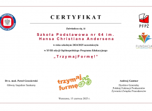 Certyfikat "Trzymaj formę"