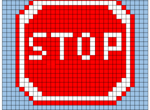 Pixelart "Bezpiecznie na drodze"