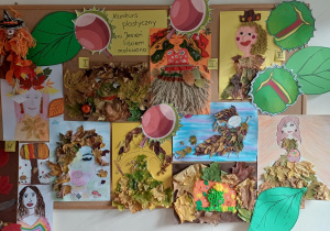Wystawa prac uczestników Świetlicowego Konkursu Plastycznego "Pani Jesień - liściem malowana" (łączone techniki plastyczne)
