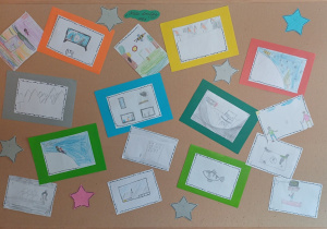 Wystawa prac uczestników świetlicy "Nasz wolny czas" (rysunkowa technika plastyczna)