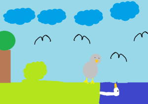 Ilustracja baśni "Brzydkie kaczątko"