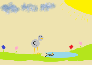 Ilustracja baśni "Brzydkie kaczątko"