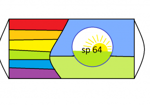 Kolorowa maseczka z logo SP 64