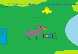 Brzydkie kaczątko z telefonem komórkowym