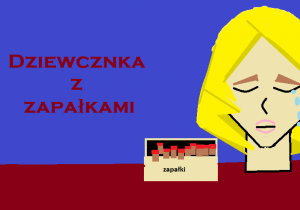 Portret smutnej i zapłakanej dziewczynki z zapałkami