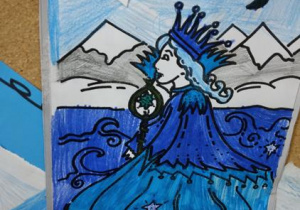 Praca indywidualna "Królowa Śniegu" (technika rysunkowa)